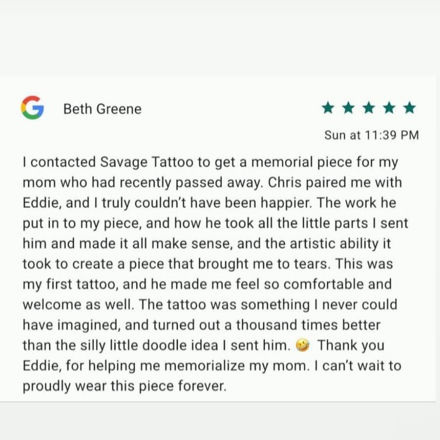 Review screenshot from Beth Greene